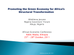 Promoting the Green Economy for Africa`s Structural Transformation
