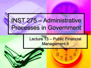 INST 275 – Administrative Processes in Government