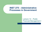INST 275 – Administrative Processes in Government
