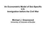 An Econometric Model of Sex-Specific U.S. Immigration before the