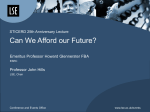 STICERD 25TH Anniversary Lecture Can we afford our future