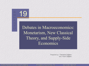 Debates in Macroeconomics: Monetarism, New Classical