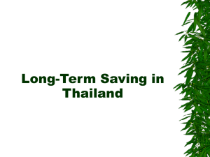 Appendix I Saving Behavior in Thailand: Macroeconomic Evidence