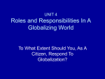 UNIT 4 Roles and Responsibilities In A Globalizing World