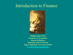 Introduction to Finance - Montclair State University