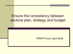 Ensuring consistency between plans, sector strategies and budgets