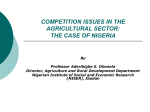 competition issues in the agricultural sector