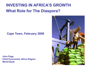 Investing in Africa`s Growth, What Role for The Diaspora? by John
