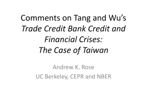 Comments on Tang and Wu`s Trade Credit Bank Credit