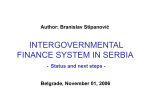Intergovernmental finance system in Serbia