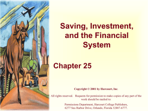 Saving, Investment and the Financial System