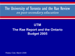 The Rae Review of Postsecondary Education in Ontario