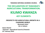 Why Kilimo Kwanza Cont.. - Tanzania -