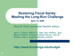 Restoring Fiscal Sanity: Meeting the Long