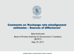 Comments on `Exchange rate misalignment