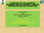 the nigerian investment climate . . . cont`d