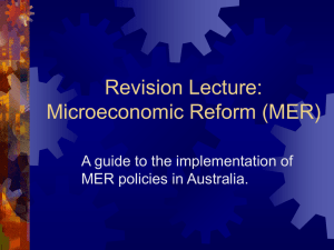 Microeconomic Reforms