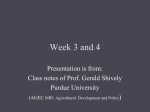 AGEC 640 Agricultural Development and Policy Week 2