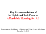 Affordable Housing for All 2007 Key Recommendations by High