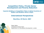 Competition Policy, Private Sector Development and