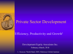 Productivity and Private Sector Development