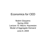 Lecture 10: Macro: Simple Keynesian Model of Aggregate Demand