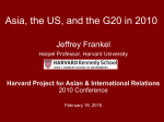 Asia, the US, and the G20 in 2010