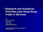 Priorités de recherche et d`Analyse post-Hong Kong: le