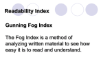 Readability Index Gunning Fog Index