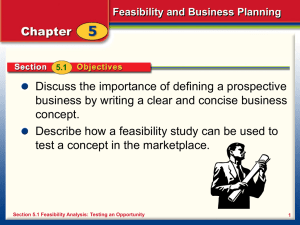 5.1 Feasibility and Business Planning