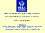DBSA Charter, Strategy & Key Initiatives Presentation to Select