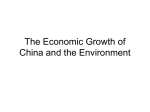 The Economic Growth of China and the Environment