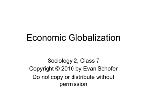 Class 7: Economic Globalization