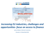 Increasing EU industries, challenges and opportunities