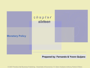 CHAPTER 16: Monetary Policy