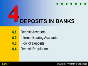 Chapter 4 DEPOSITS IN BANKS