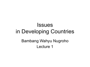 Issues in Developing Countries