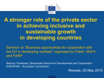 A stronger role of the private sector in achieving inclusive and