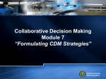 Module 7 Formulating CDM Strategies