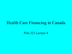 Health Care Financing in Canada