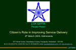 Citizens Role In Improving Service Delivery 2004-03