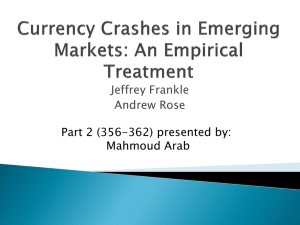Currency Crashes in Emerging Markets: An Empirical Treatment