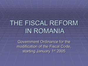 the fiscal reform in romania