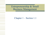 Entrepreneurship and The Economy