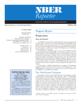 NBER Reporter Program Report Productivity