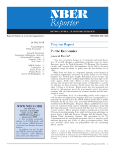 NBER Reporter Program Report