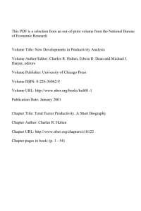 This PDF is a selection from an out-of-print volume from... of Economic Research Volume Title: New Developments in Productivity Analysis