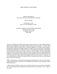 NBER WORKING PAPER SERIES TIME OF TROUBLES: Maurice Obstfeld