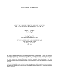 NBER WORKING PAPER SERIES MONETARY POLICY IN THE OPEN ECONOMY REVISITED:
