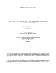 NBER WORKING PAPER SERIES EXCHANGE RATE PASS-THROUGH, EXCHANGE RATE VOLATILITY, AND